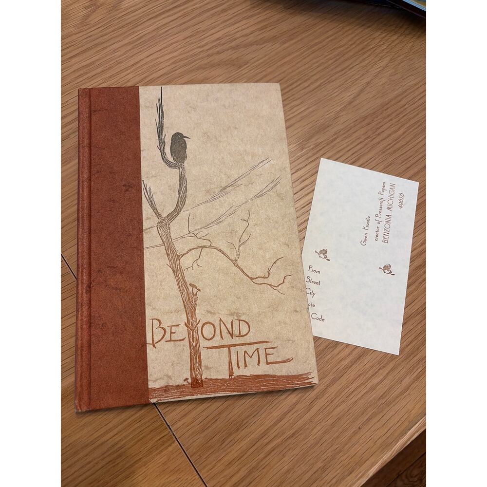 Beyond Time Gwen Frostic 1971 HC Block Print Poetry Presscraft Papers Michigan